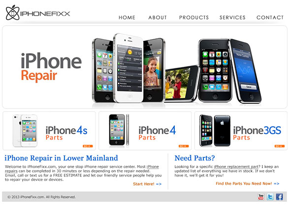 iPhoneFixx Website Design